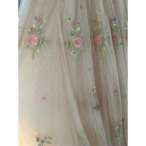 New BHLDN x NEEDLE & THREAD PETUNIA GOWN sz 0 - Picture 6 of 9